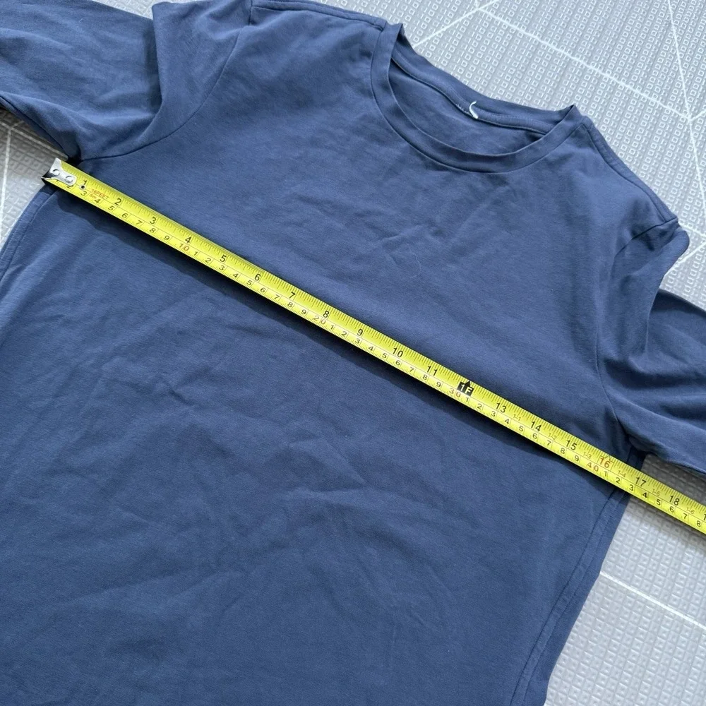 Lululemon Organic Cotton Crewneck Long-Sleeve Shirt XS‎ Gray Blue LW3HS8S